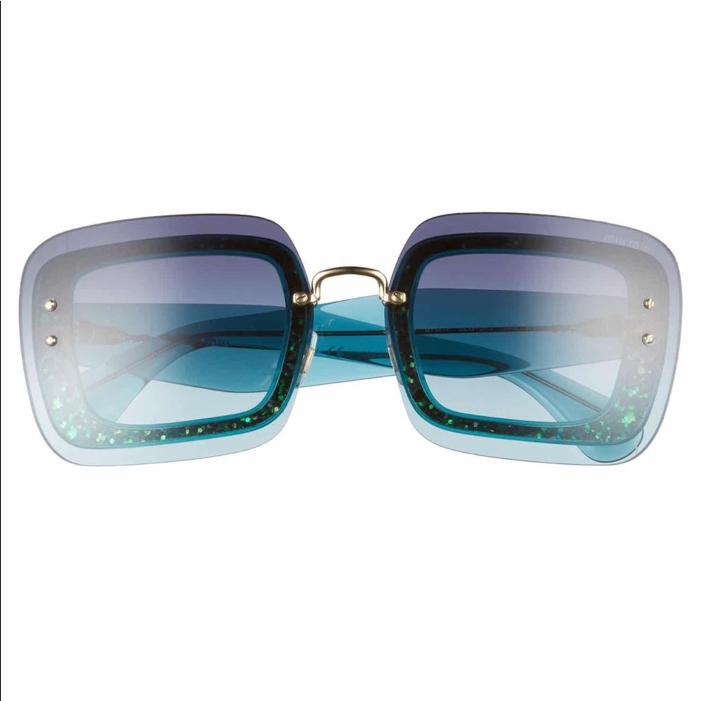 New authentic Miu Miu square glitter sunglasses